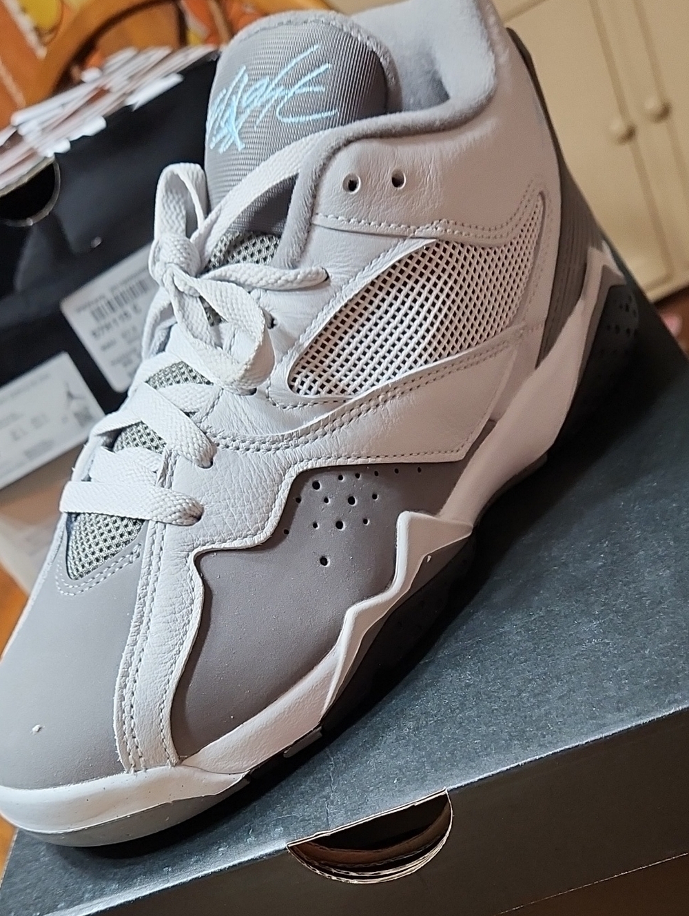 Nike Grey and White Jordan MVP 92 Basketball Sneakers